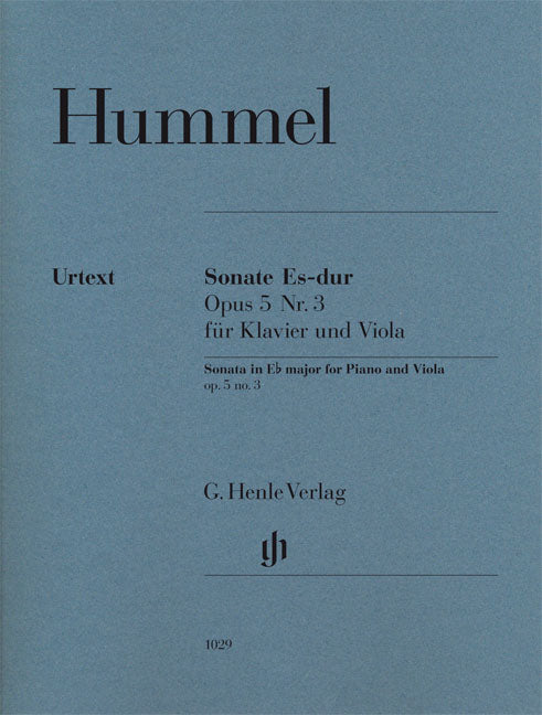 Sonate pour piano et alto en mi bémol majeur, opus 5 n° 3 | Johann Nepomuk Hummel