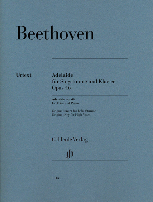 Adelaide, op. 46 - voix et piano, Urtext | Ludwig van Beethoven