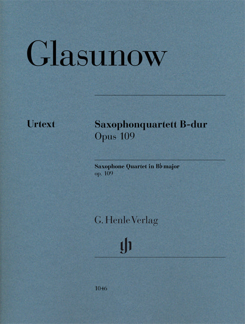 Quatuor de saxophones en si bémol majeur, op. 109 | Alexander Glasunow | Quatuor de saxophones | Jeu de parties