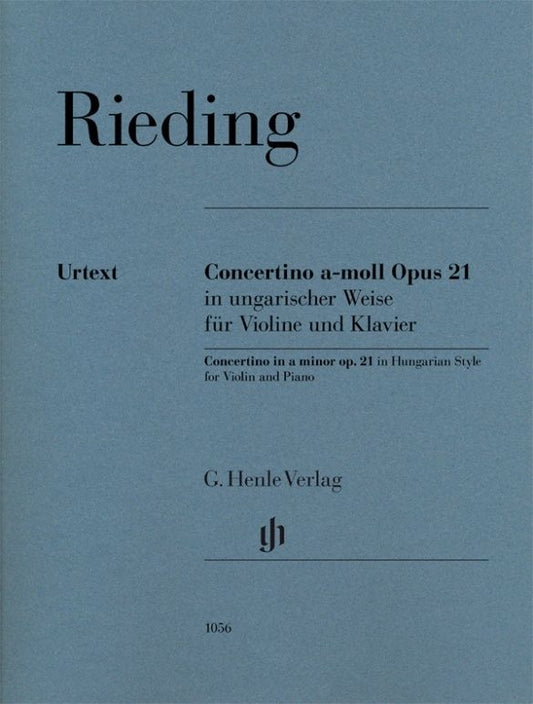 Concertino en la mineur, op. 21, style hongrois - pour violon et piano | Oscar Rieding