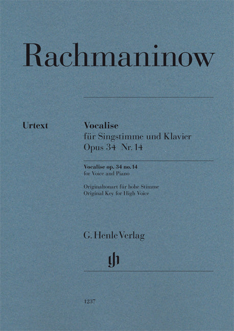 Vocalise, op. 34 n° 14, pour voix et piano | Sergei Rachmaninov