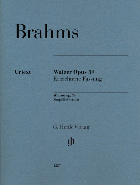 Valses, op. 39 | Johannes Brahms | Piano | Livre | HN 1287