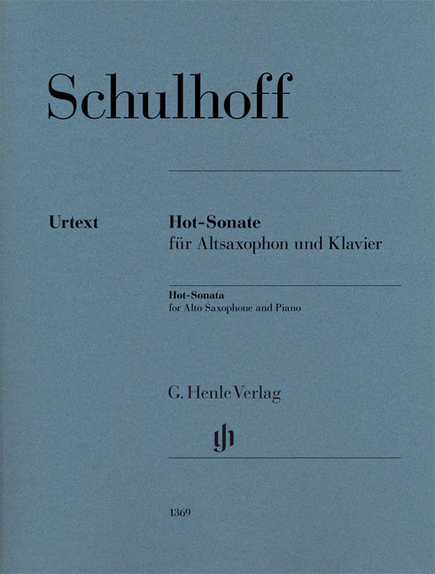 Hot-Sonate, pour saxophone alto et piano | Erwin Schulhoff