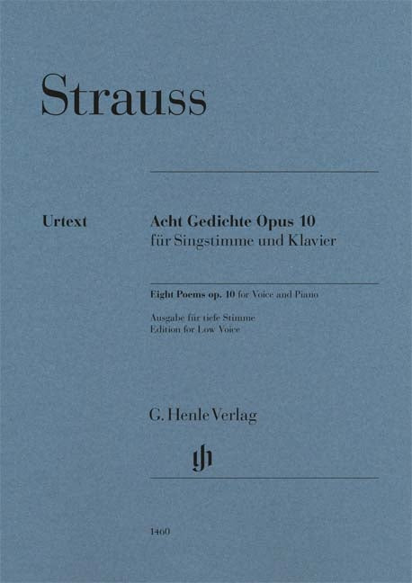 Huit poèmes, op. 10 | Richard Strauss | Voix | Réduction pour piano | HN 1460