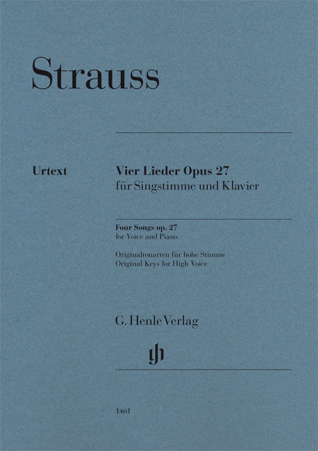 Quatre mélodies, op. 27, pour voix et piano | Richard Strauss
