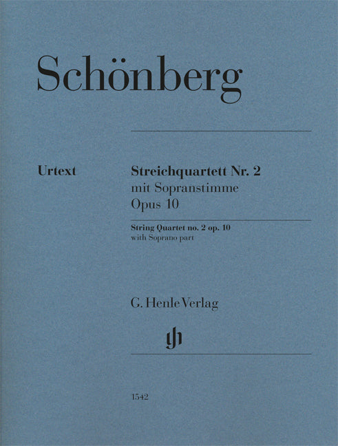 Quatuor à cordes n° 2, op. 10, avec voix de soprano | Arnold Schönberg | Voix | Partition + parties