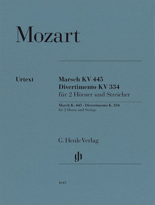 Marche, K. 445, et Divertimento, K. 334 | Wolfgang Amadeus Mozart | Orchestre à cordes | Jeu de parties | HN 1645