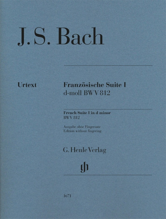 Suite française I - en ré mineur, BWV 812 | Johann Sebastian Bach | Piano | Livre | HN 1671