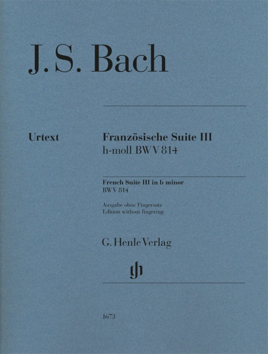 Französische Suite III - D-moll BWV 814 de Johann Sebastian Bach, Livre pour piano