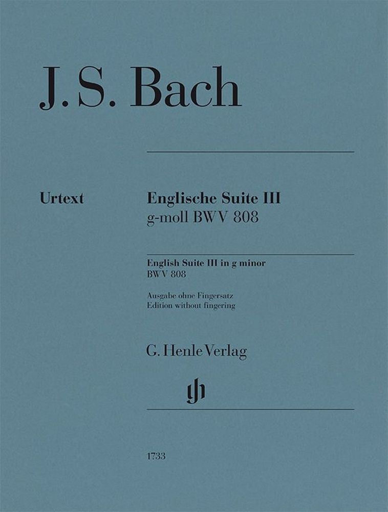 Suites anglaises, BWV 806-811 - Sans doigtés | Johann Sebastian Bach | Piano | Livre | HN 1733