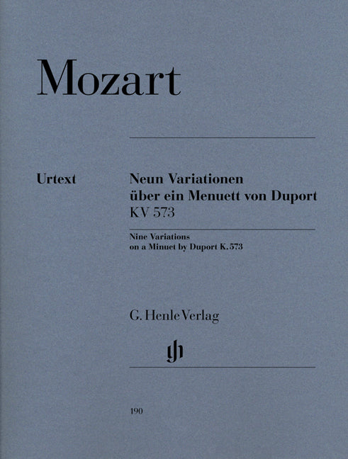 9 variations sur un menuet de Duport, K. 573 | Wolfgang Amadeus Mozart