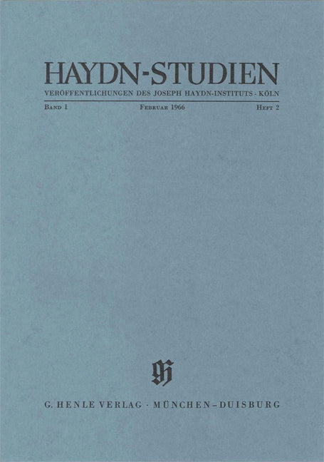 Haydn-Studien, vol. 1 n° 2
