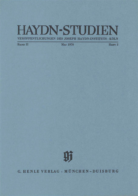 Haydn-Studien, vol. 2 n° 3