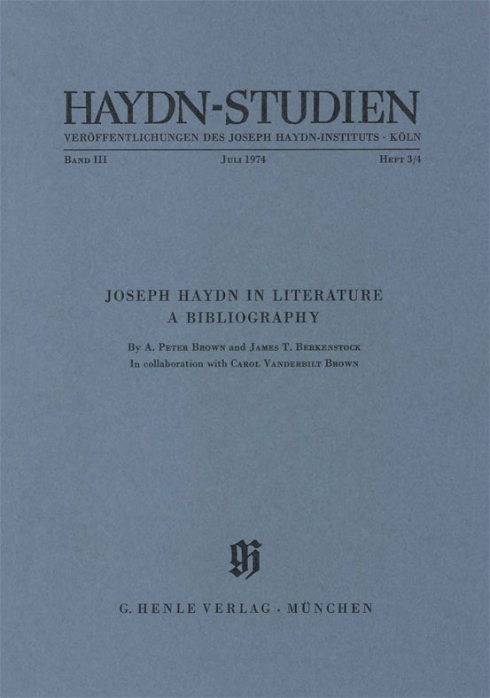 Haydn-Studien, vol. 3 n° 3/4