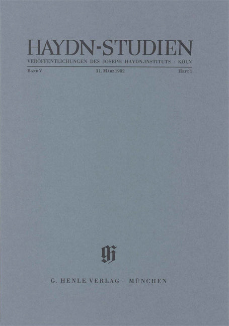 Haydn-Studien, vol. 5 n° 1
