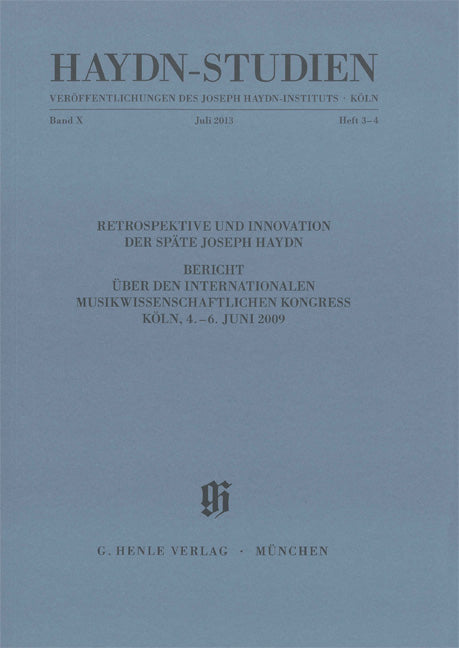 Haydn-Studien, vol. 10 n° 3/4 | éd. Arnold Jacobshagen