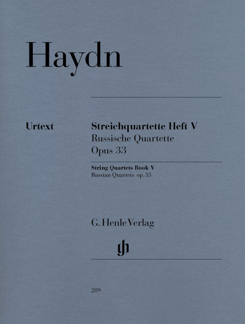Quatuors à cordes - Cahier V, op. 33 | Franz Joseph Haydn