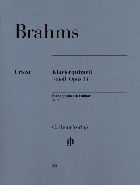 Quintette avec piano en fa mineur, op. 34 | Johannes Brahms | Piano