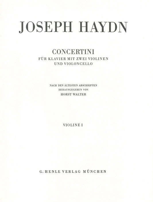 Concertini pour piano | Franz Joseph Haydn | Violon | Livre | HN 309