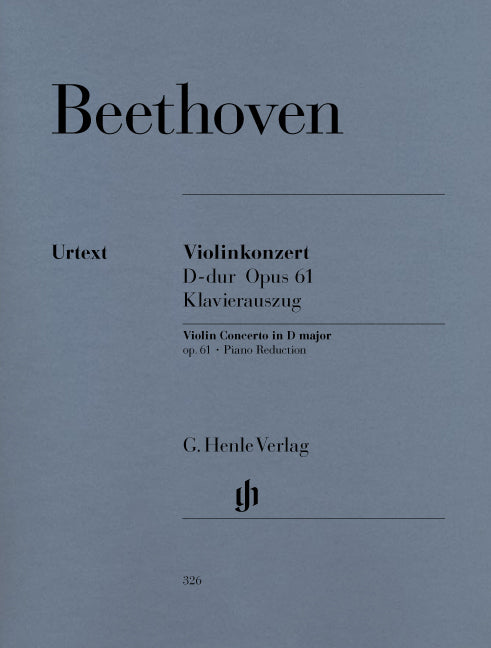 Concerto pour violon en ré majeur, op. 61 | Ludwig van Beethoven | Violon | Livre | HN 326