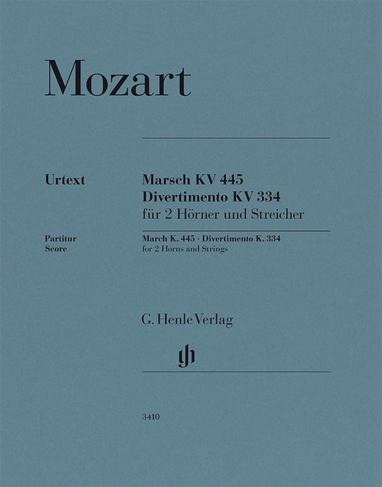 Marche, K. 445, et Divertimento, K. 334 | Wolfgang Amadeus Mozart | Orchestre à cordes | Partition