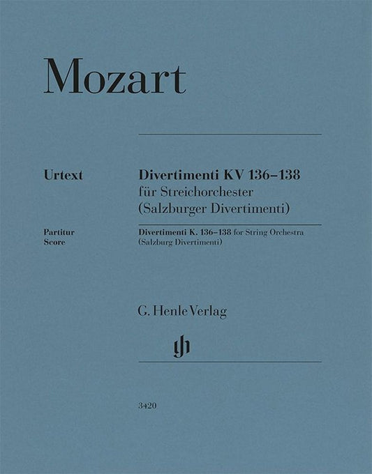 Divertimenti, K. 136-138 | Wolfgang Amadeus Mozart | Orchestre | Partition