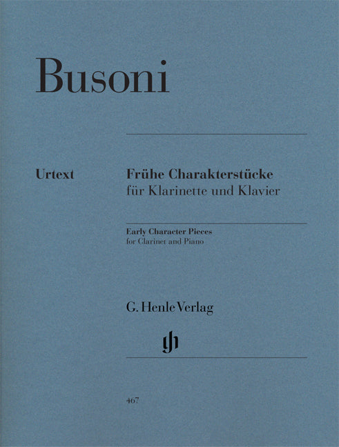 Frühe Charakterstücke (Erstausgabe) de Ferruccio Busoni, Livre pour clarinette et Piano