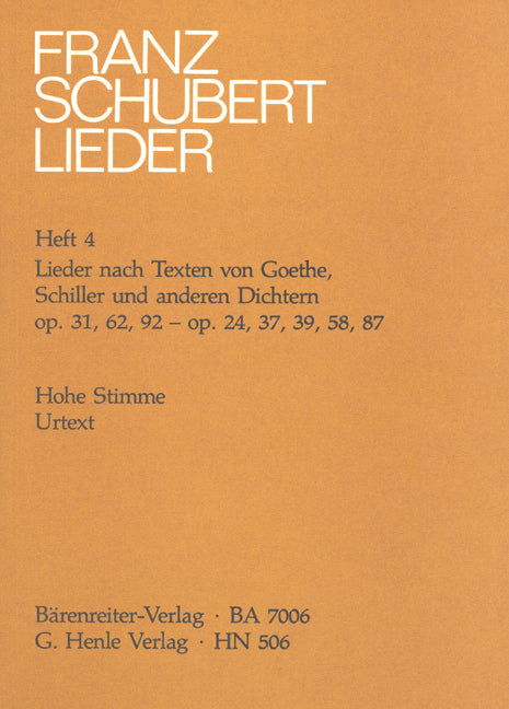 Lieder - Volume 4 | Franz Schubert | Voix