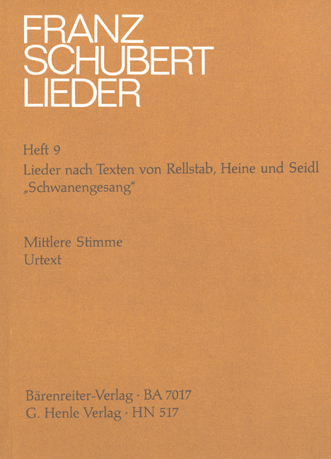 Lieder - Cahier 9, voix moyenne | Franz Schubert