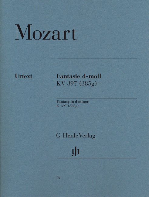 Fantasy In D Minor K.397 de Wolfgang Amadeus Mozart, Livre pour piano