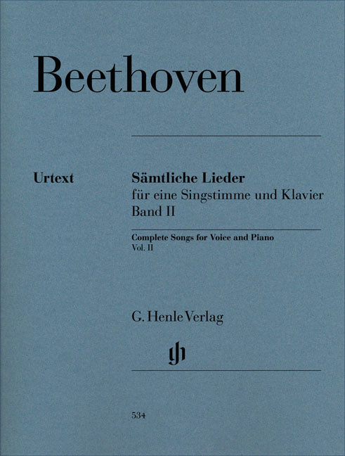 Tous les lieder - Volume II | Ludwig van Beethoven | Voix | Livre