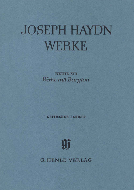 Œuvres avec baryton (avec commentaire critique) | Franz Joseph Haydn