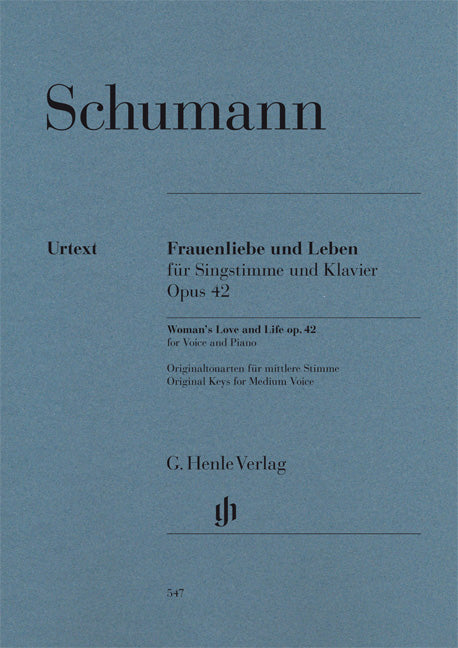 Frauenliebe Und Leben Op.42 de Robert Schumann, Livre pour voix et Piano