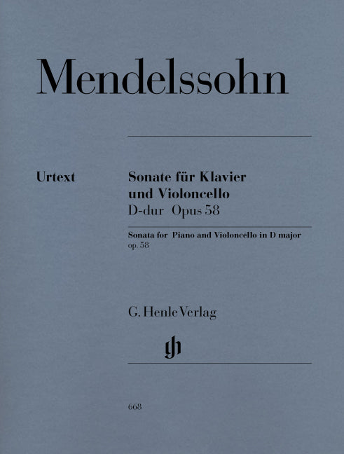Sonate pour piano et violoncelle en ré majeur, op. 58 | Felix Mendelssohn Bartholdy