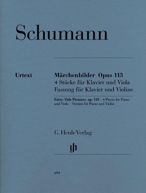 Fairy-Tale Pictures For Violin And Piano Op.113 de Robert Schumann, Livre pour violon et Piano