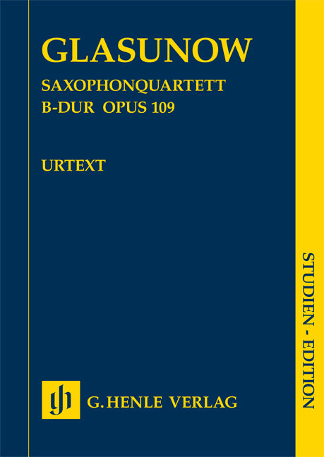 Quatuor de saxophones en si bémol majeur, op. 109 | Alexander Glasunow | Quatuor de saxophones | Partition d'étude