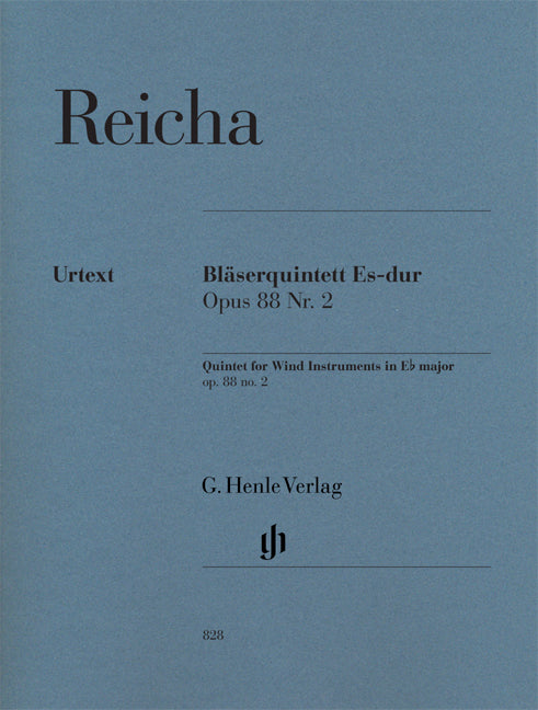 Quintette à vent en mi bémol majeur, opus 88 n° 2 | Anton Reicha | Flûte | Partition + parties