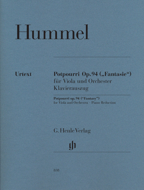 Potpourri (Fantaisie), op. 94, pour alto et orchestre | Johann Nepomuk Hummel