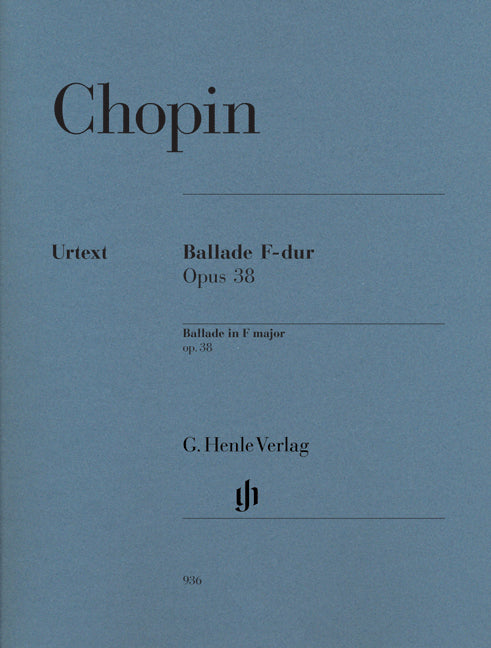 Ballade en fa majeur, op. 38 | Frédéric Chopin | Piano | Livre | HN 936