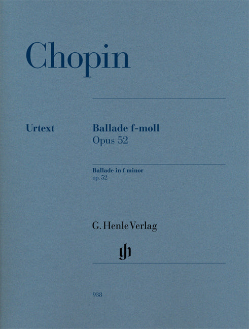 Ballade en fa mineur, op. 52 - Édition Urtext Henle | Frédéric Chopin