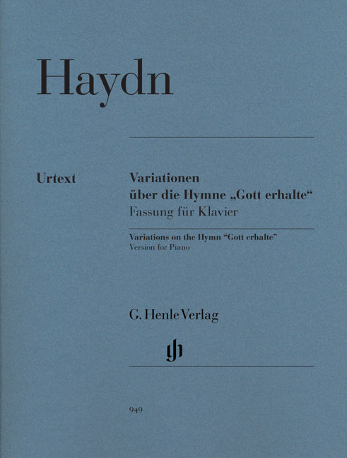 Variations sur l'hymne « Gott erhalte » | Franz Joseph Haydn | Piano | Livre | HN 949