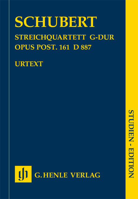 Quatuor à cordes en sol majeur, op. posth. 161, D. 887 | Franz Schubert | Quatuor à cordes | Livre | HN 9850
