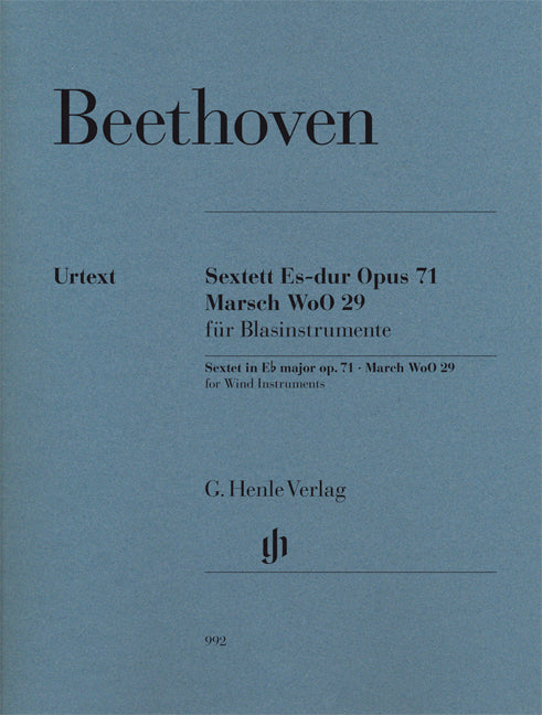 Sextuor en mi bémol majeur, op. 71, et Marche, WoO 29 | Ludwig van Beethoven | Clarinette | Partition + parties