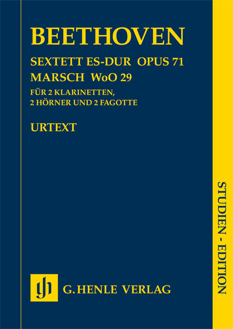Sextuor en mi bémol majeur, op. 71, et Marche, WoO 29 | Ludwig van Beethoven | Clarinette | Partition d'étude