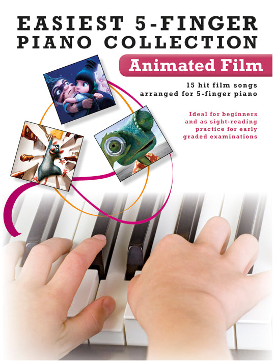 Easiest 5-Finger Piano Collection: Animated Film, Livre pour piano