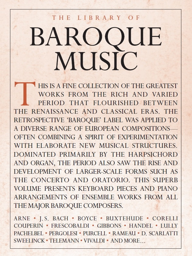 The Library Of Baroque Music, Livre pour piano