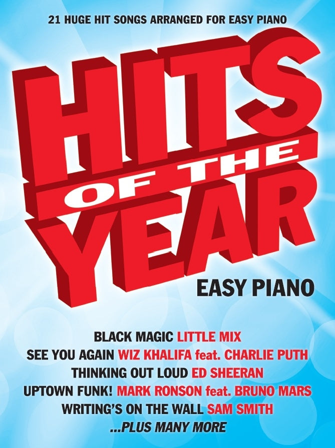 Hits Of The Year 2015 (Easy Piano), Livre pour piano