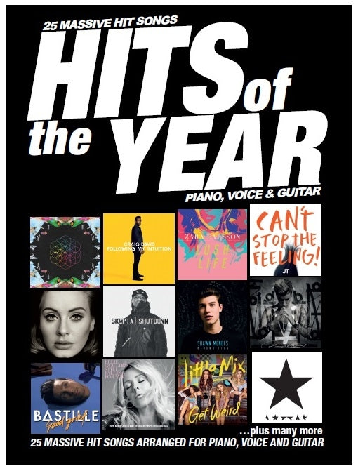 Hits Of The Year 2016: PVG, Livre pour piano et Chant et Guitare