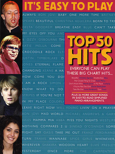 It's Easy To Play Top 50 Hits, Livre pour piano