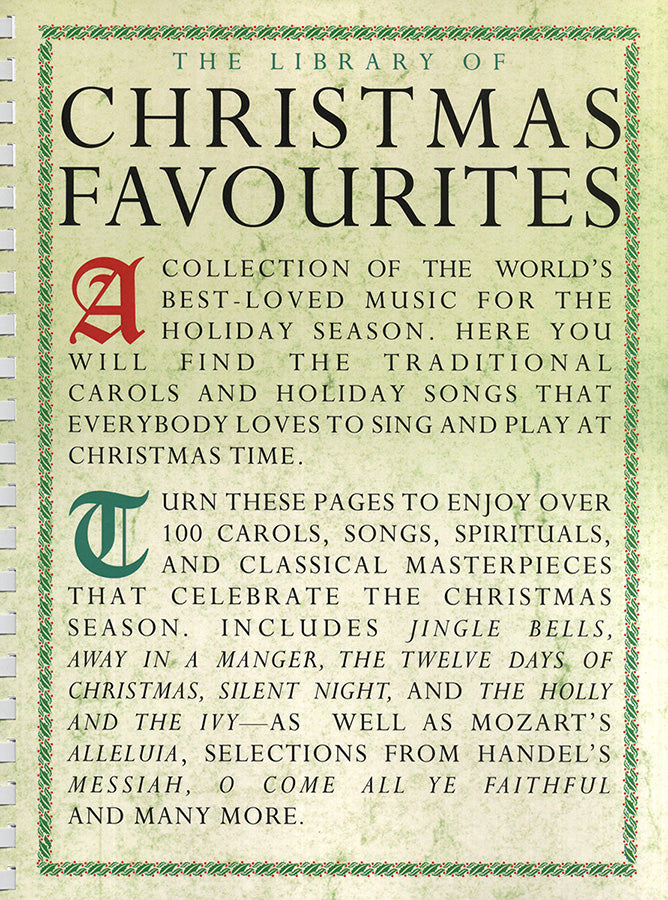 The Library Of Christmas Favourites, Livre pour piano et Chant et Guitare